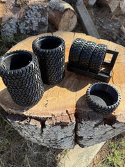 4 All Terrain Tire Thermal Cooler and Coasters W/Tire Rack