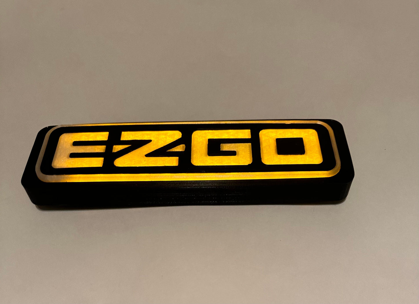 EZGO golf cart TXT,  RXV yellow led emblem, logo, nameplate, sticker