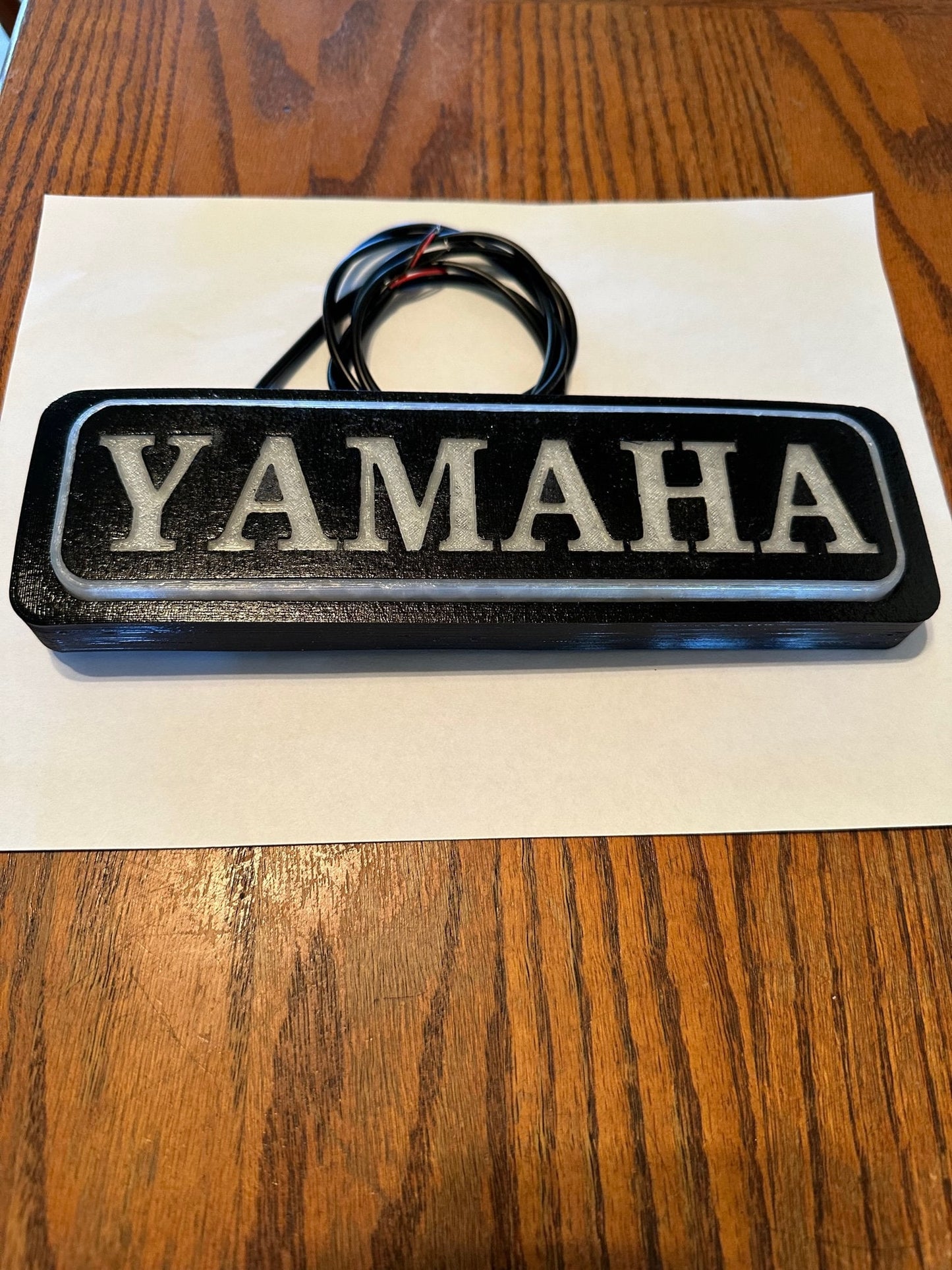 Yamaha Golf Cart White LED Emblem, Nameplate, Logo, Sticker