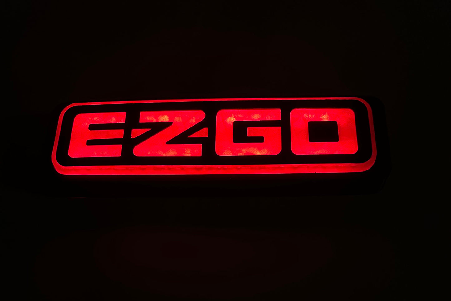 EZGO golf cart TXT,  RXV red led emblem, logo, nameplate, sticker