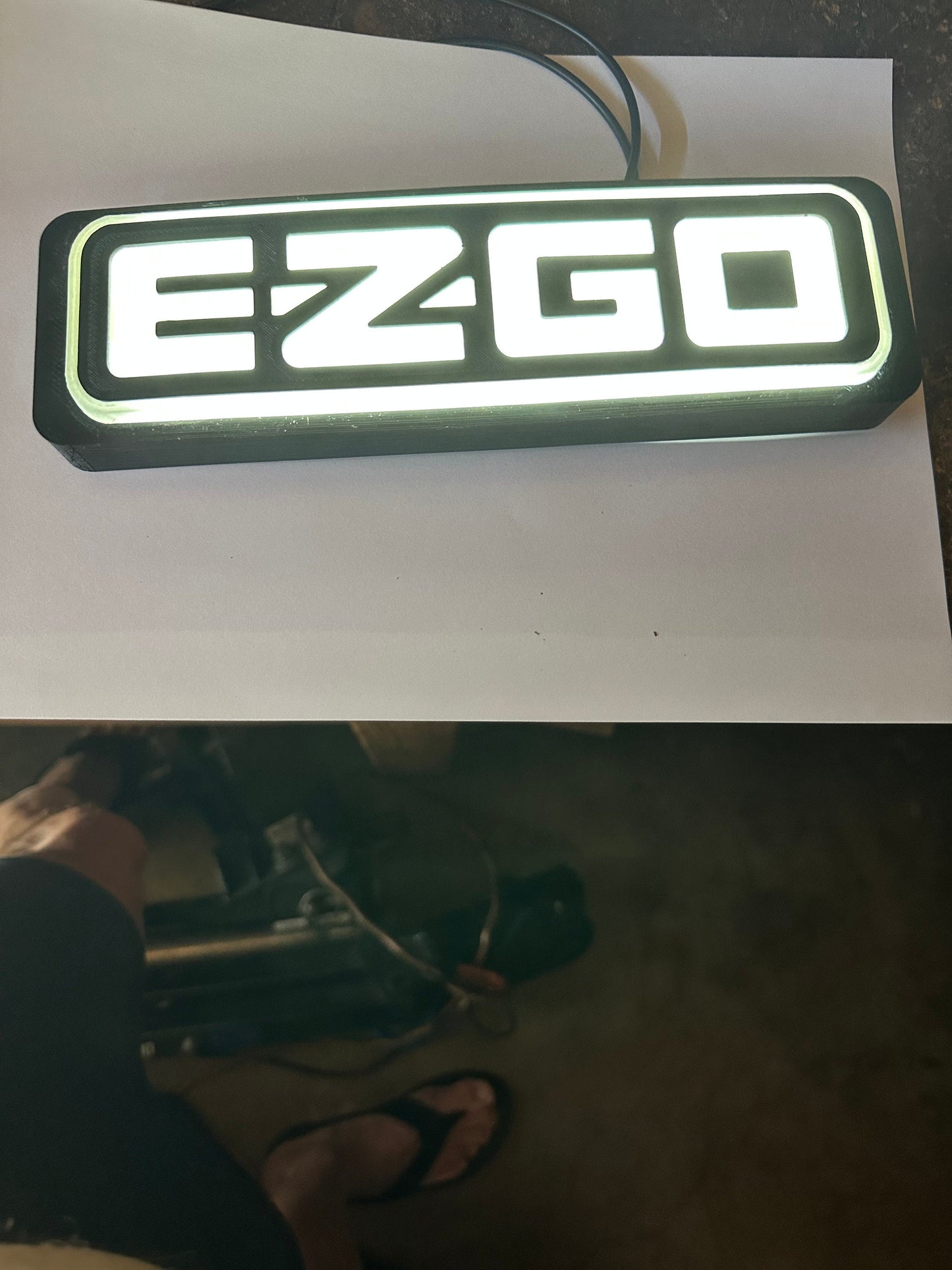 EZGO golf cart TXT,  RXV white led emblem, logo, nameplate, sticker
