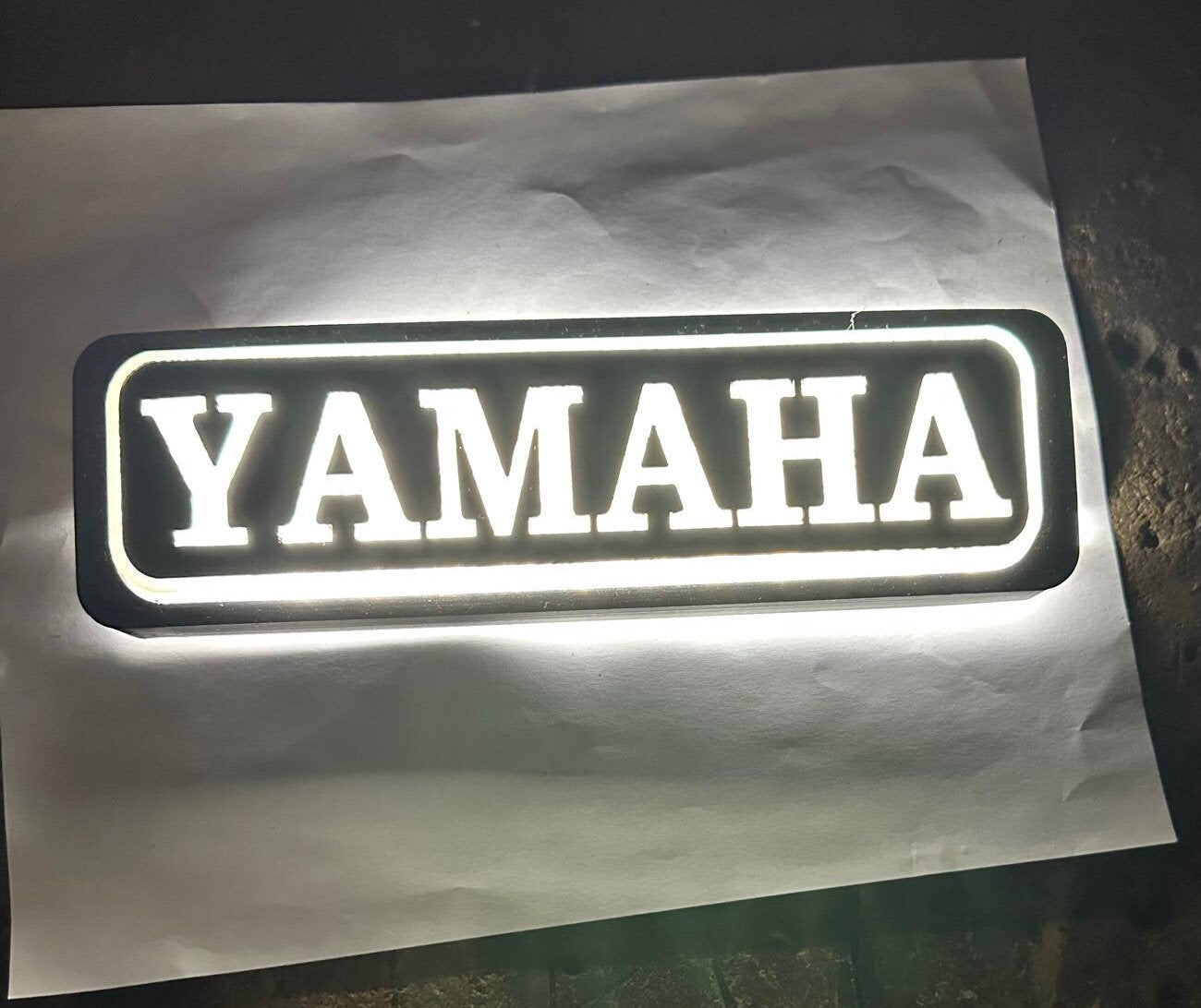 Yamaha Golf Cart White LED Emblem, Nameplate, Logo, Sticker